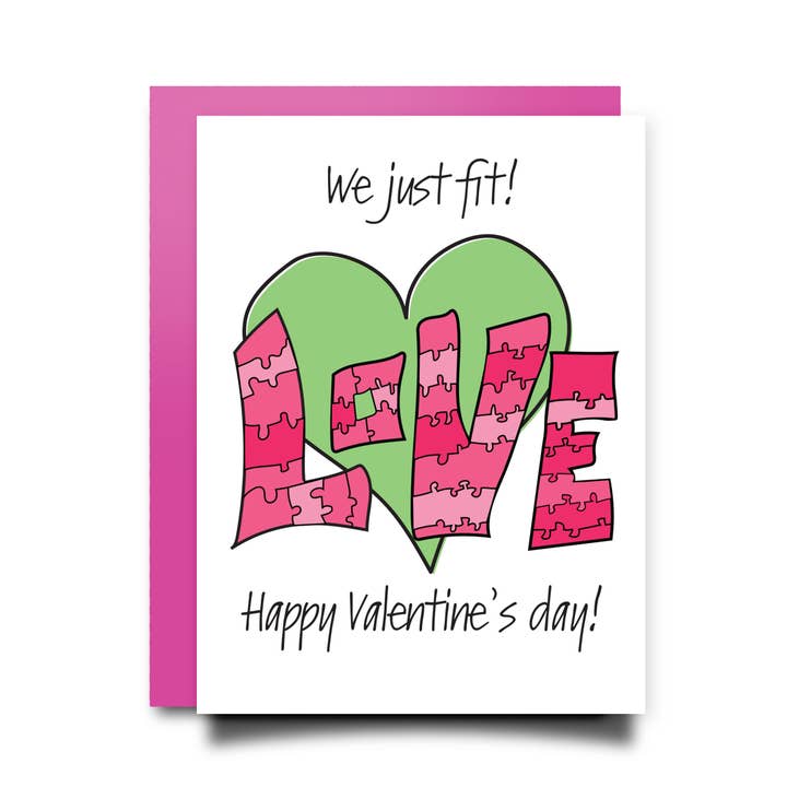 Carte de Saint-Valentin - We just fit ! pour la vente par SpillinInk