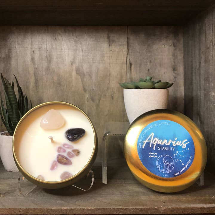 Scents by the Bay - Wholesale Travel Candles - Zodiac Hydrating Massage Oil Candles0