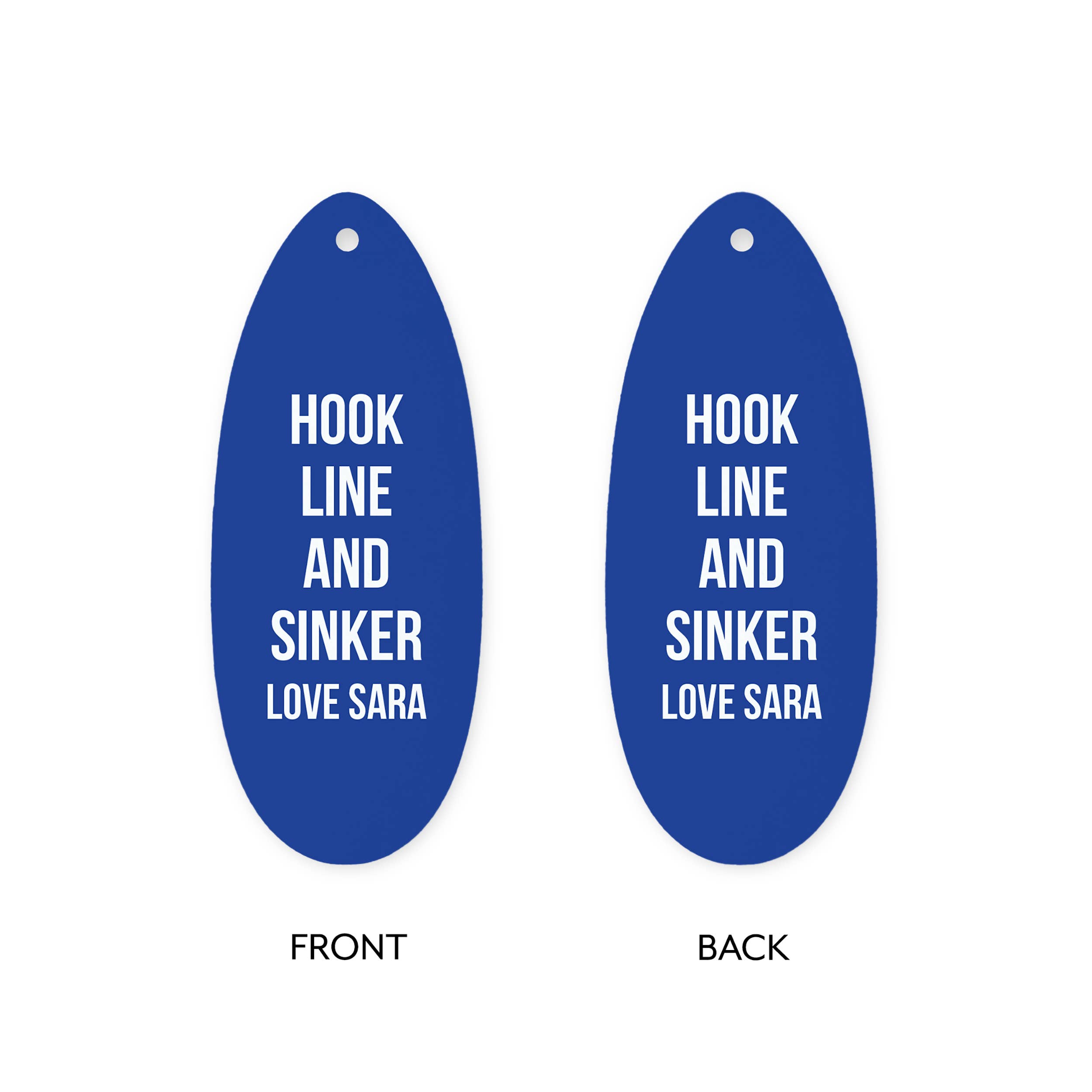 Weddingstar Inc. - Wholesale Keepsake Coin/Token - Personalized Fishing Lure with Gift Box - Custom Modern Text1