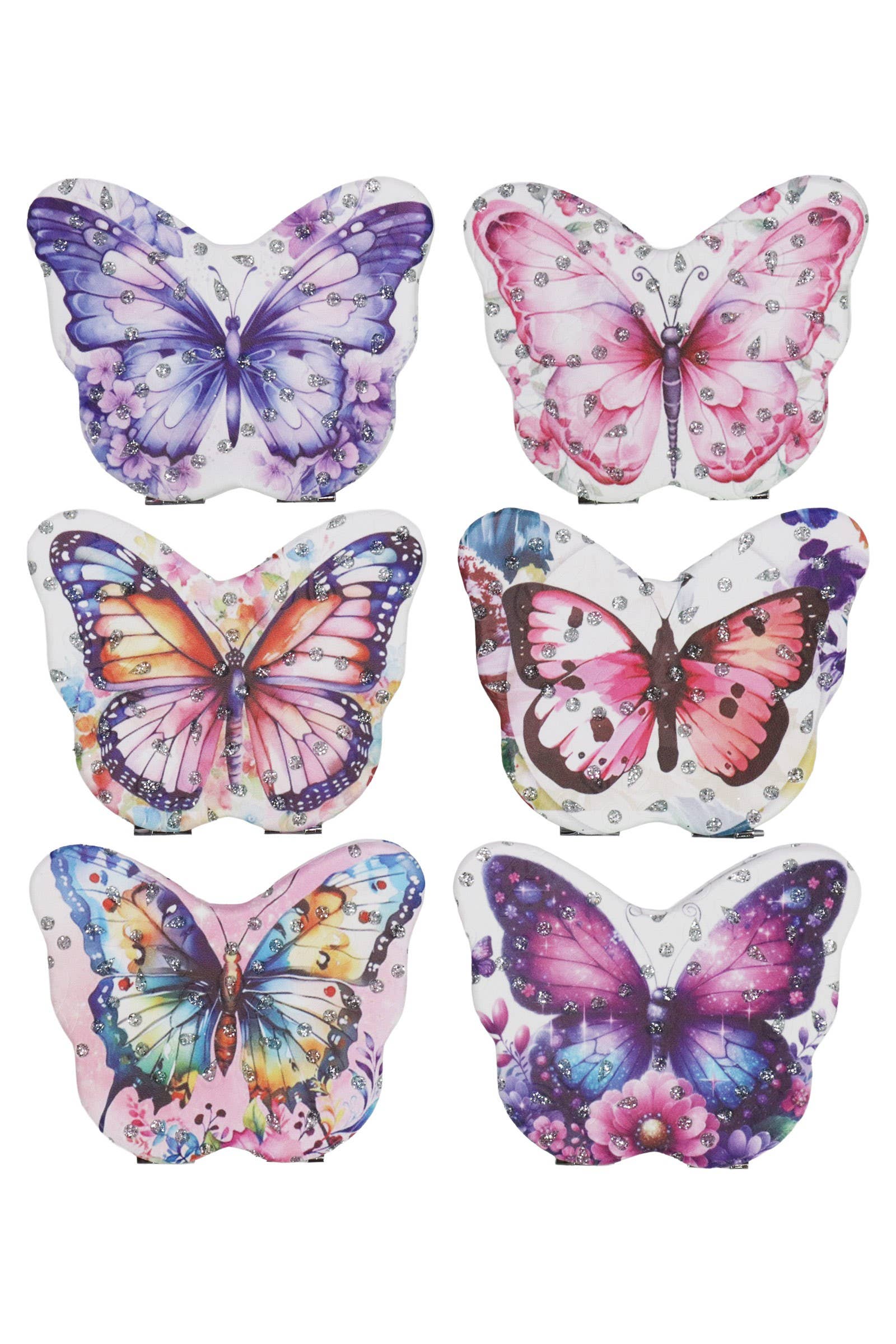 ASSORTITI Specchietto Compatto Cosmetico con Motivo Floreale e Farfalla in vendita all'ingrosso su Faire3