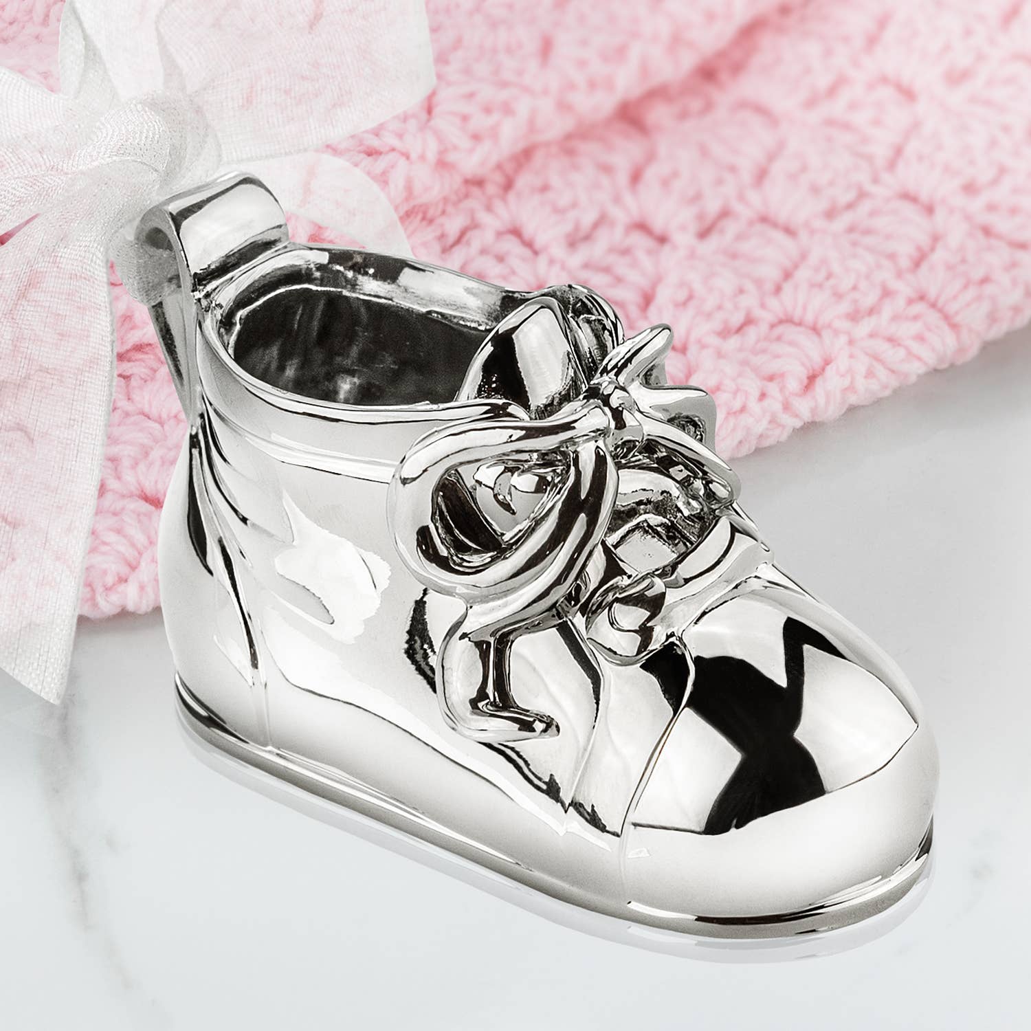 Gloria Duchin - Wholesale Ornament - Baby Boy or Girl Silver Plate Booty Shoe Room to Engrave 1