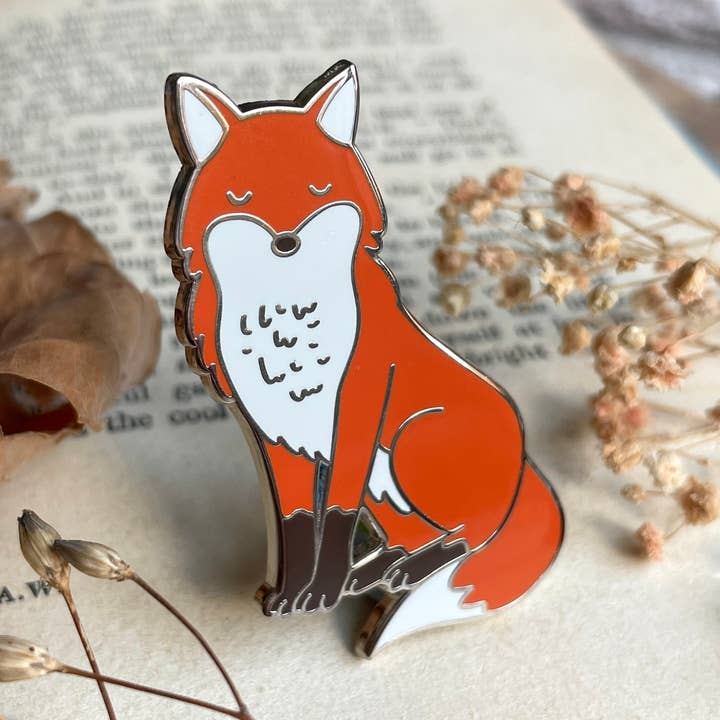 Ellis Woolley Illustration - Wholesale Lapel Pin/Button - Fox Hard Enamel Pin0