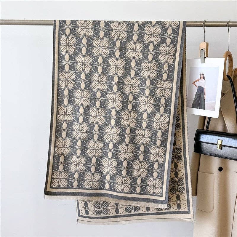 Ekartini - Wholesale Scarf - Women's - Women's Double-Sided Camellia Scarf   Chanel-Style Elegant Warm Neck Warmer Shaw3