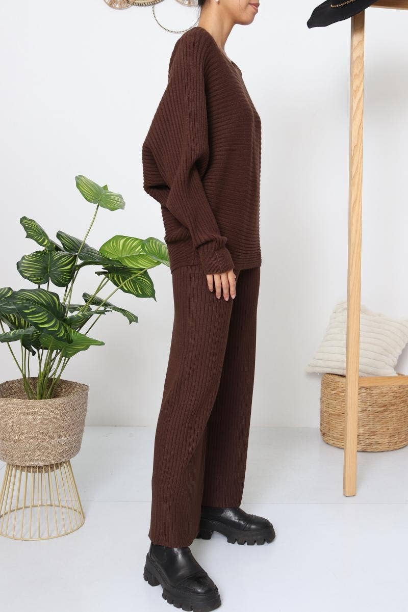 DIX-ONZE - Wholesale Top & Pant Set (NOT Loungewear) - Women's - Ribbed Fine Knit Set – Oversized Sweater & Wide-Leg Pants21