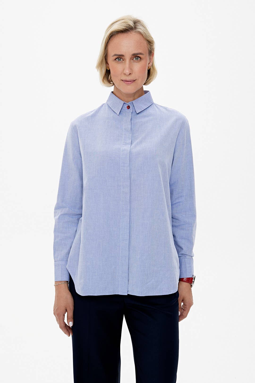 CAPSULE by Agnė Gilytė - Wholesale Button Down Shirt - Women's - Shirt 'OXFORD' | classic washed cotton in baby blue5