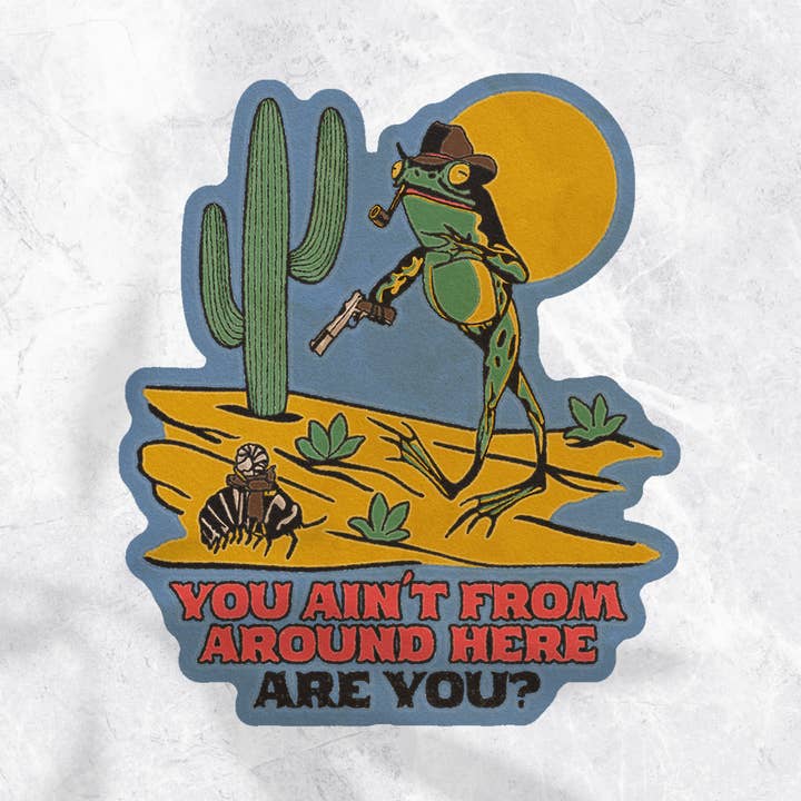 Toad Cowboy Sticker for wholesale by Cluster Funk Studio