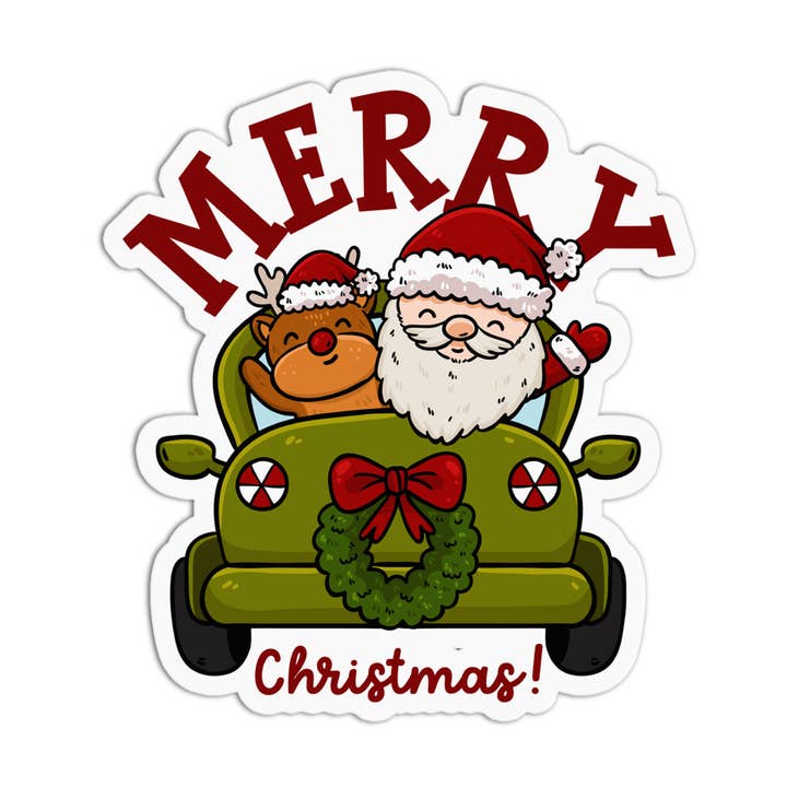 Christmas Merry Christmas Vinyl Textured Sticker for wholesale by Girls Printing House