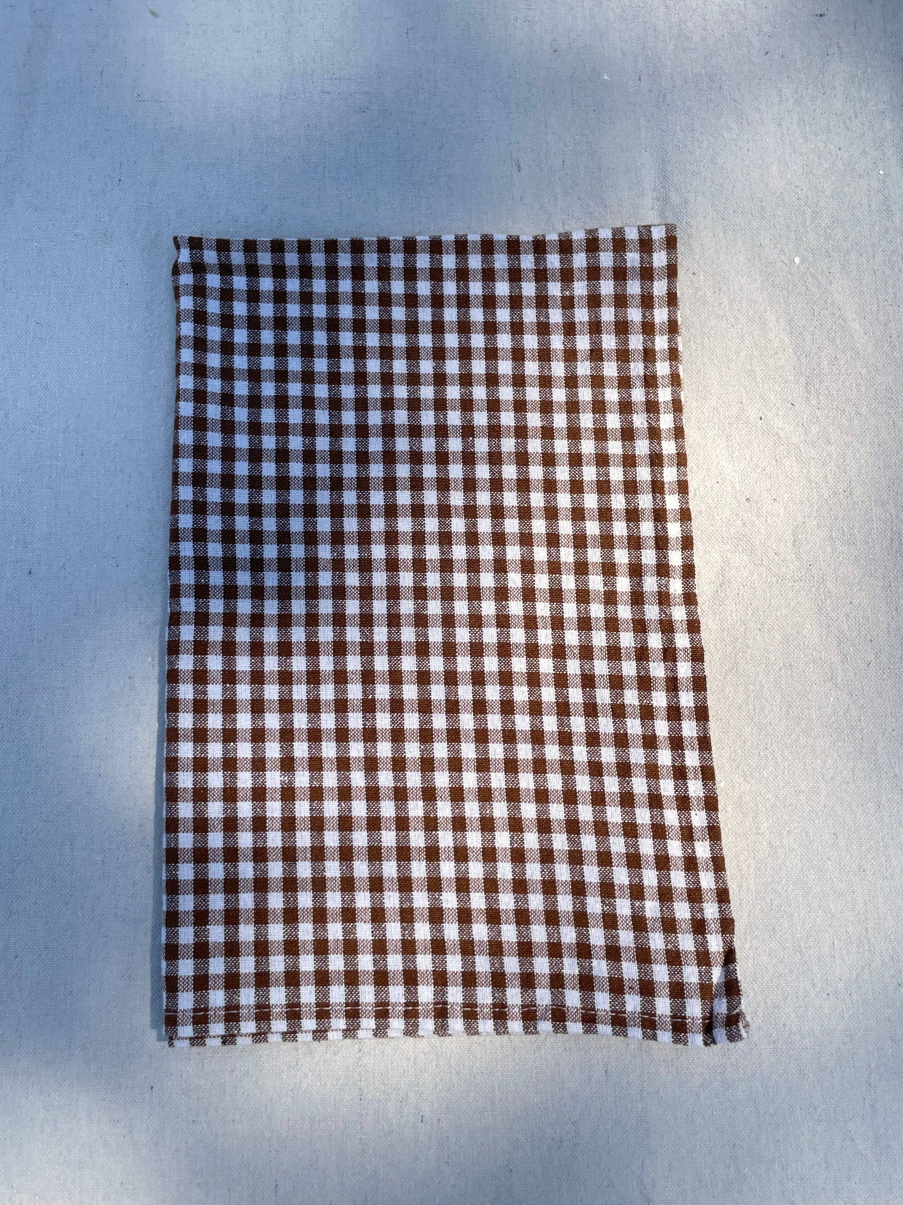 Parekh Bugbee – wholesale Tea towel – Organic Cotton Gingham Kitchen Towel - Chocolate1