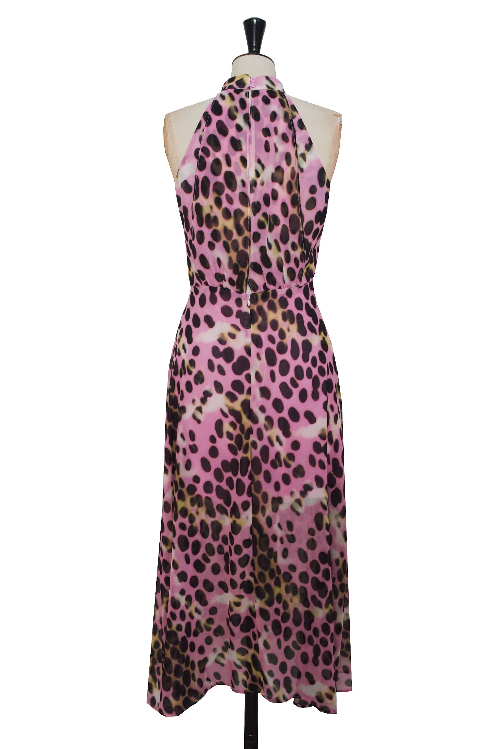 ELLI WHITE - Wholesale Dress - Women's - Flared Long Dress with Animal Print5