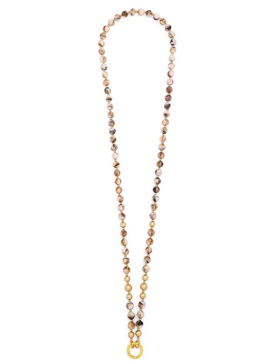 BEI Marbled Beige Beaded Crossbody Phone Lanyard for wholesale on Faire4