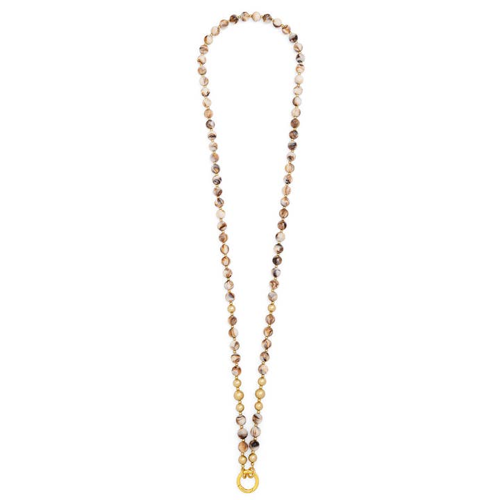 BEI Marbled Beige Beaded Crossbody Phone Lanyard for wholesale on Faire4