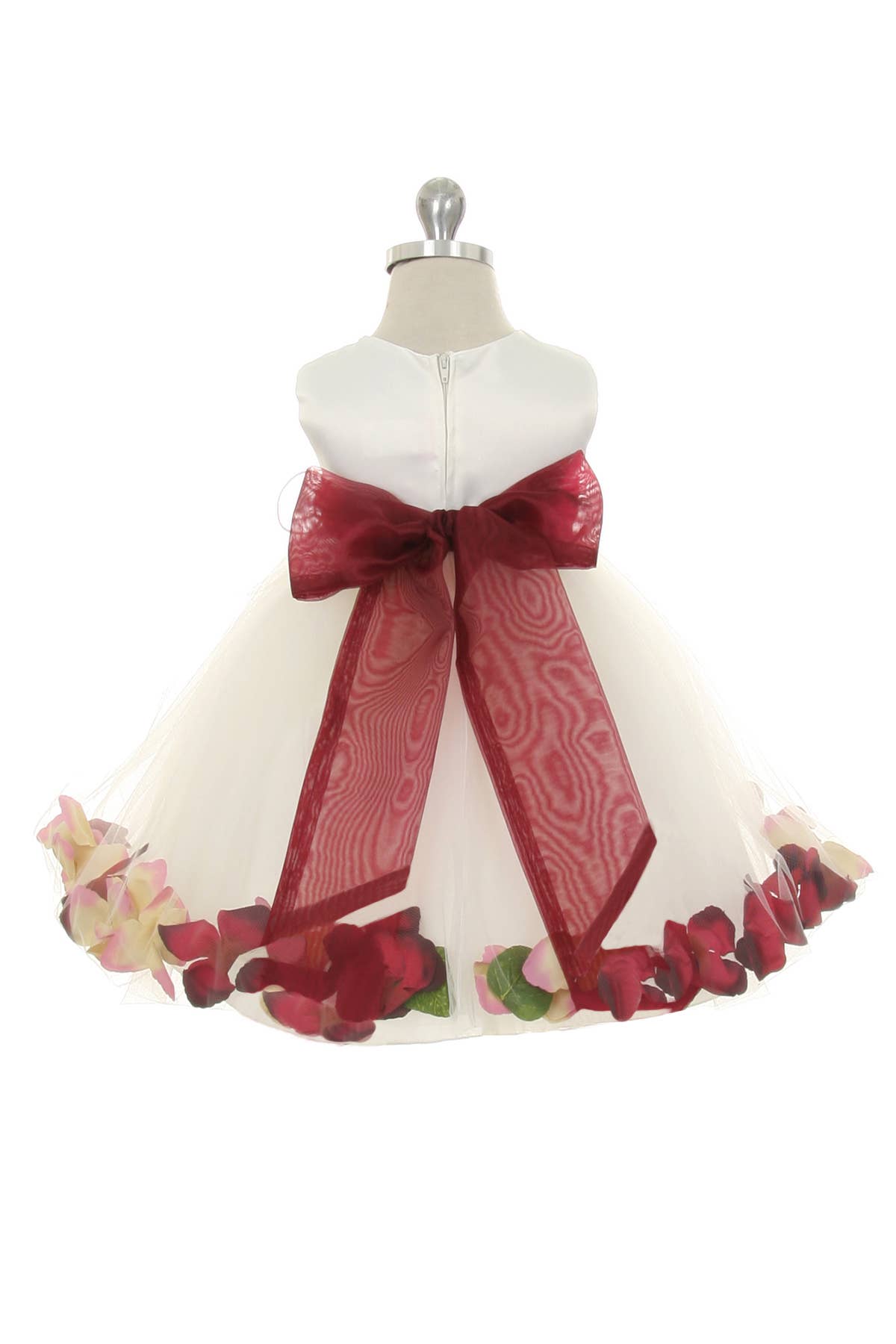 Kid's Dream - Wholesale Dress - Baby - Satin Flower Petal Baby Dress with Organza Sash4