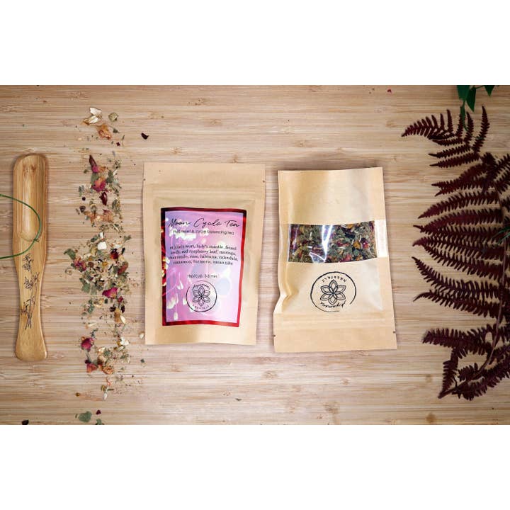 Ayamani Naturals – Engroshandel Sundheds-/detox-te – Månecyklus urtete med damemantel | Goddess Wellness