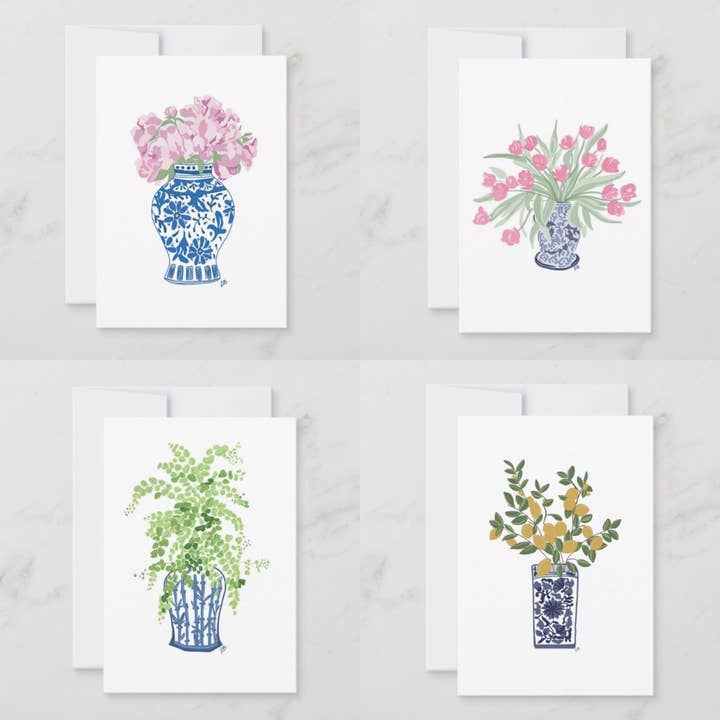 Ethel B Designs - Wholesale Stationery/Notecard Set - Ginger Jar Card Set