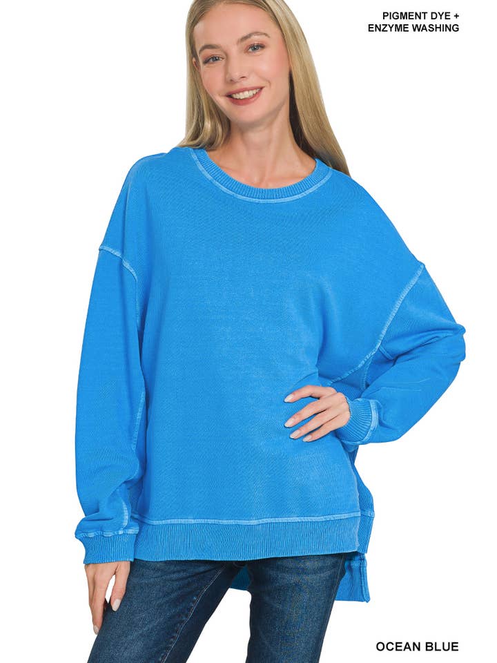 42POPS - Vente Sweat-shirt – femme - ..1027 Sweat-shirt en French Terry teint aux pigments & lavage aux enzymes SI-2898211