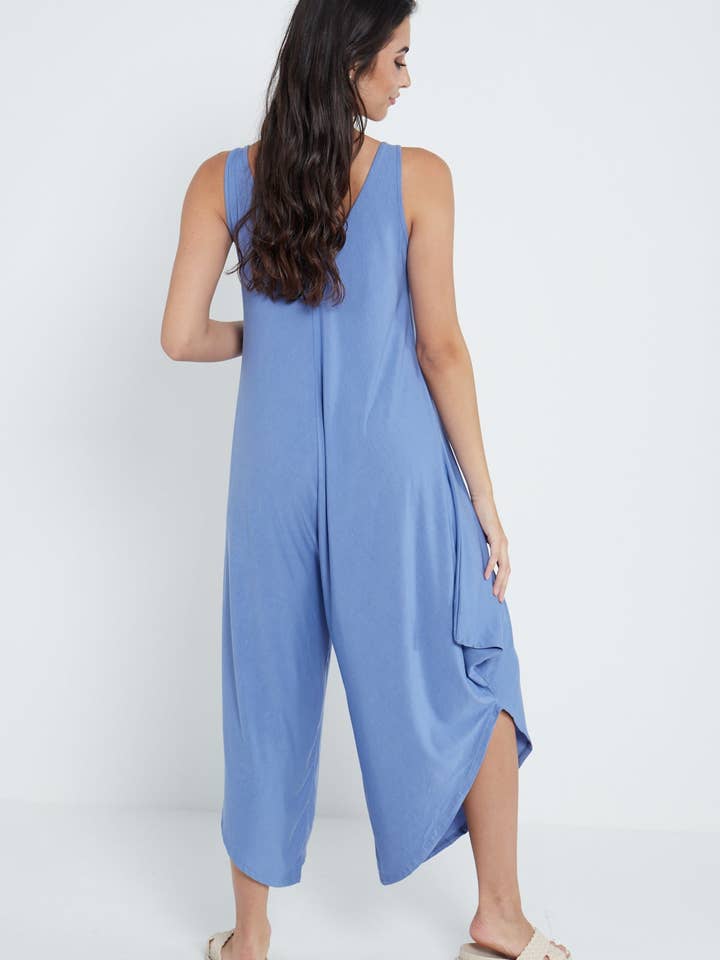 Miss Bold - Wholesale Jumpsuit - Women's - Italian Sleeveless Plain Jersey Jumpsuit