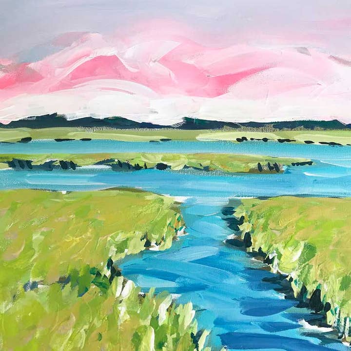 GreenBox Art - Wholesale Painting/Drawing - Marsh In Abstract Stretched Canvas
