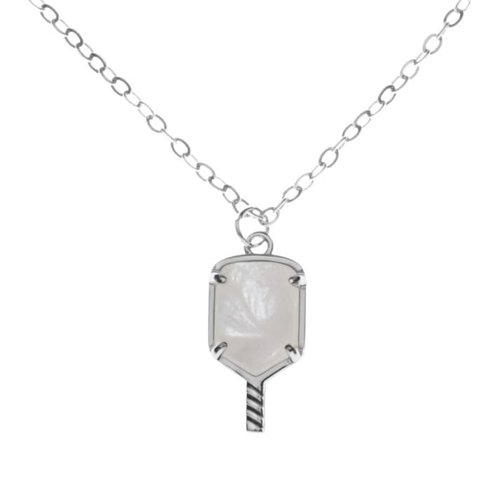 Collana in Argento con Pendente a Forma di Pickleball in Madreperla per la vendita all'ingrosso da parte di Born to Rally