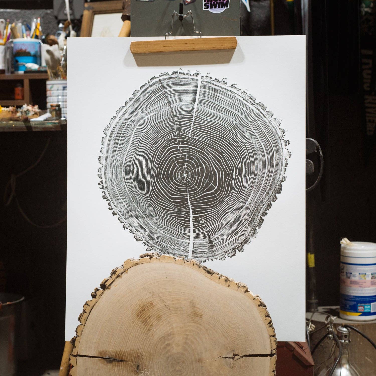 HVRNT Studio - Venta al por mayor Ilustración - Impresión de Árbol "Ash 81" - Papel Blanco5