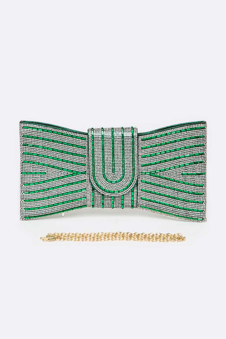 Artini Accessories - Wholesale Clutch Bag - Women's -  Rhinestone Bowtie Convertible Clutch 4