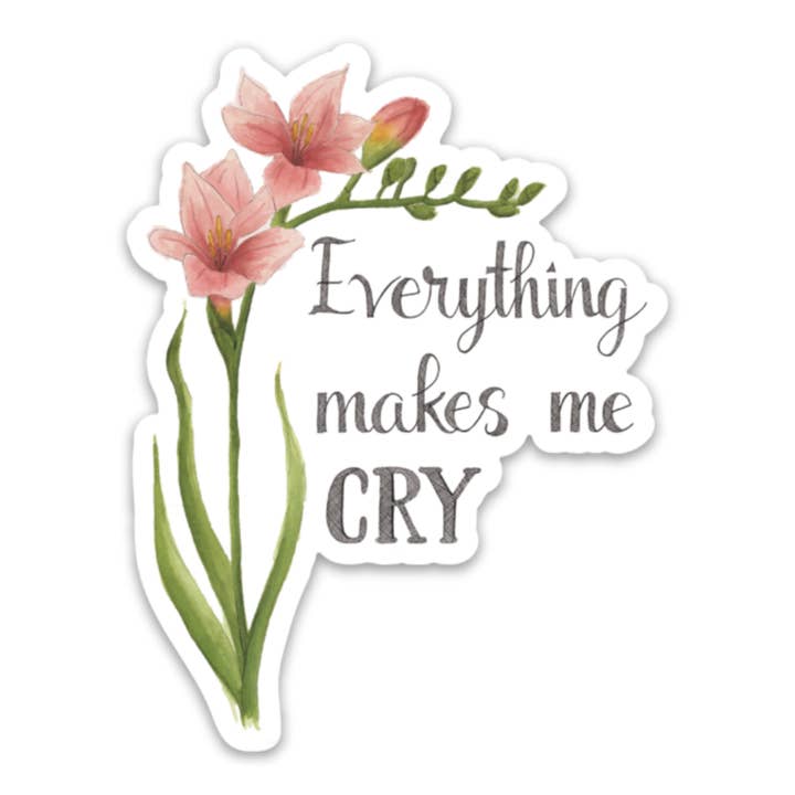 Alt gør mig til at græde klistermærke for engroshandel hos Naughty Florals