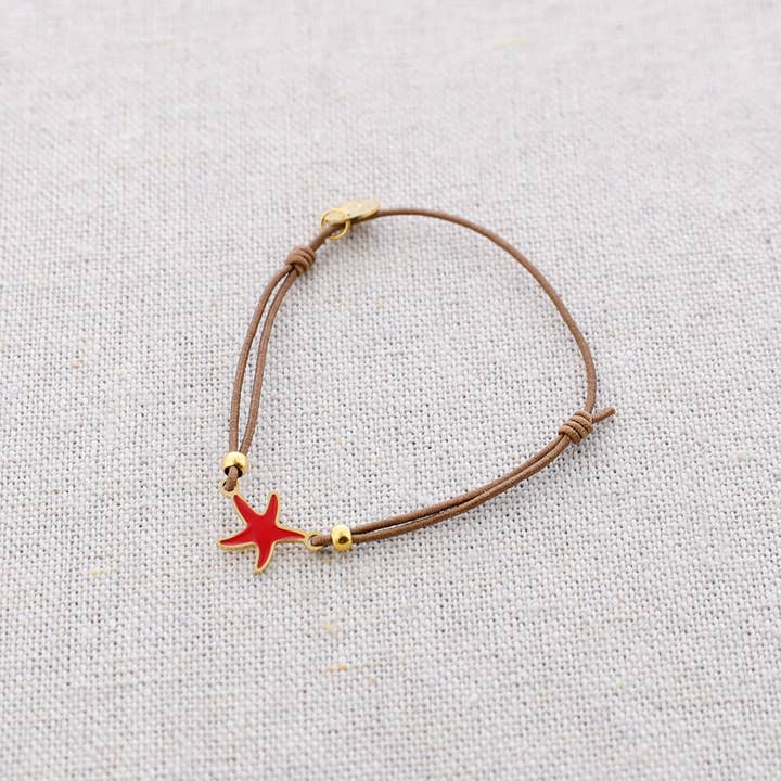 La Cuerda De Sol - Wholesale Snap Jewelry - Elastic Starfish Enamel Steel Bracelet