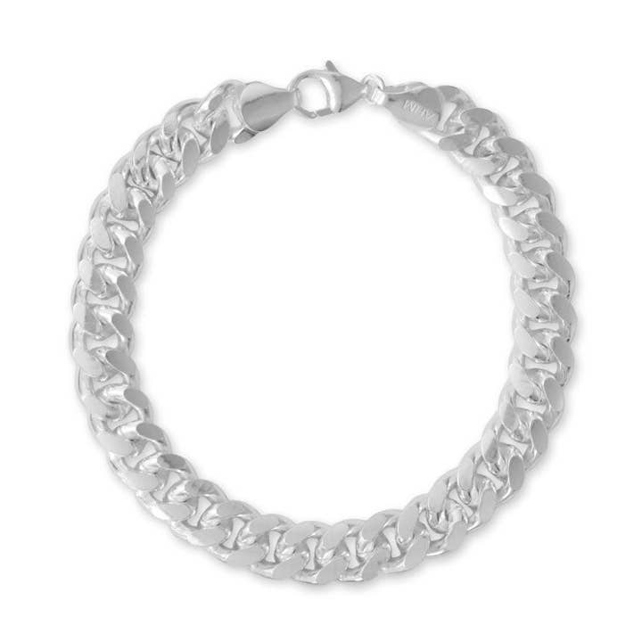 Silver Stars Collection - Wholesale Link & Chain Bracelet - 8.5" Miami Cuban Link Bracelet0
