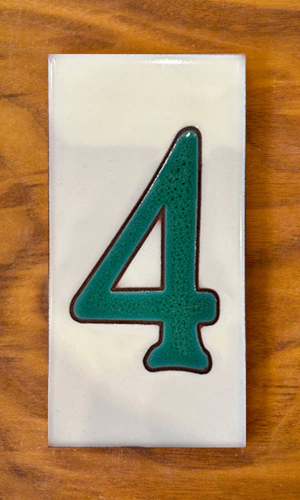 Carly Quinn Designs - Wholesale Wall Accent - 3x6 Antique White & Jade Numbers0