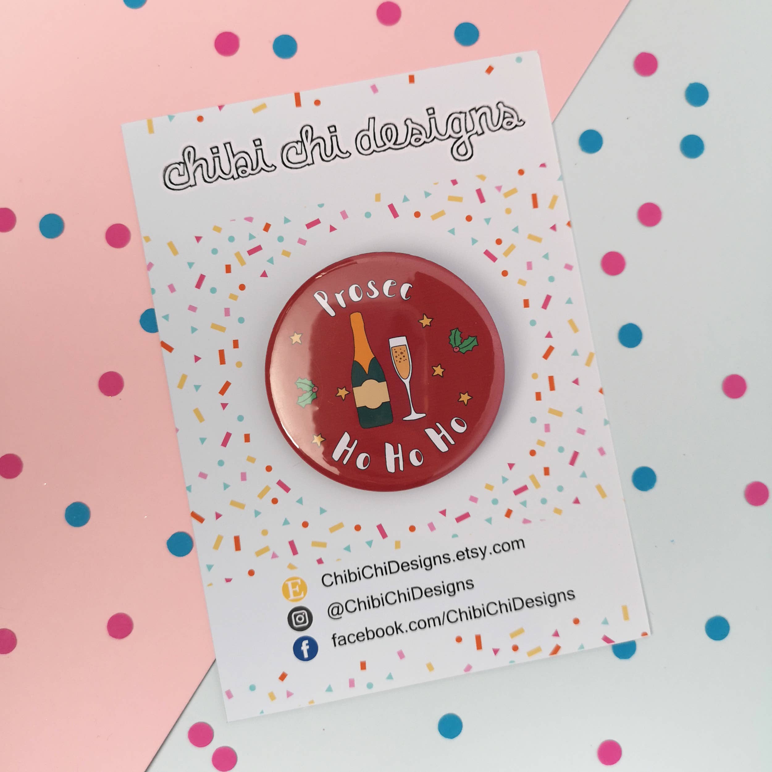 Chibi Chi Designs – wholesale Bottle/wine opener – Funny Prosecco Christmas bottle opener keyring - 58mm2