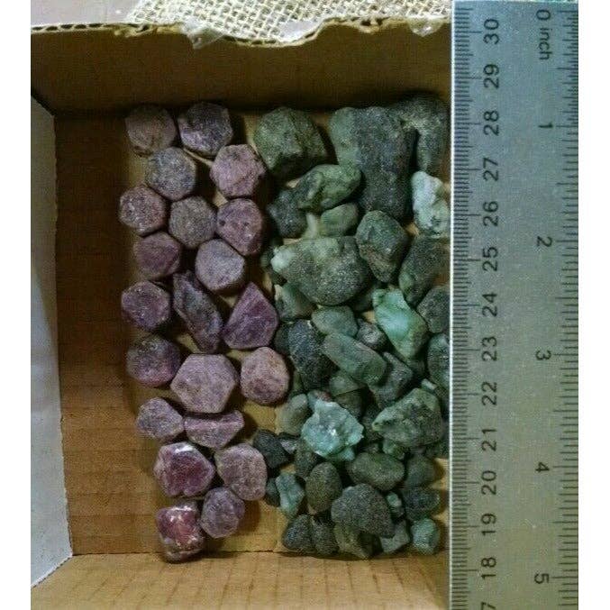 Tree of Life Gems - Wholesale Spiritual Stone/Crystal - Natural Rough Ruby - Emerald Mix (1 lb.)