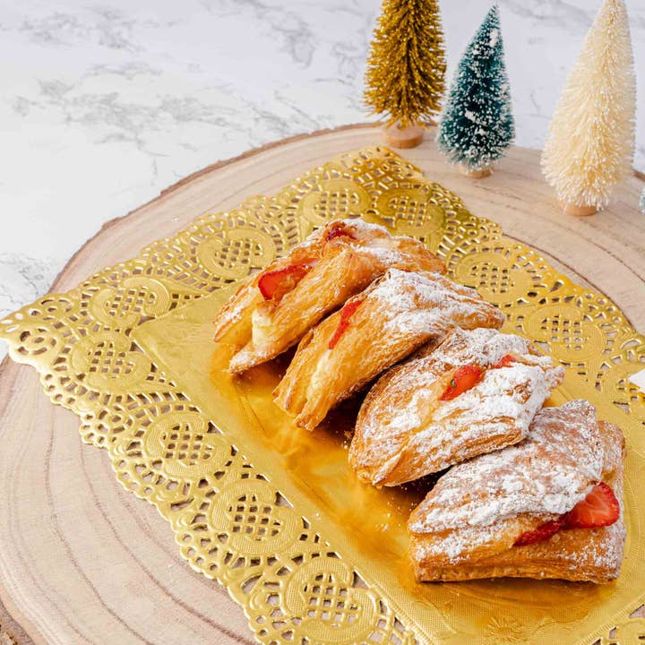 Gold Rectangle Paper Doilies 15½" L x 11¾" W - Set of 100-Gold for wholesale on Faire5