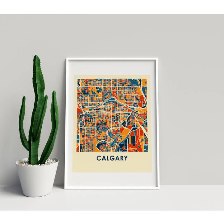 Impresión de mapa prusiano de Calgary, 20 x 25 cm, estilo croma para venta al por mayor de ILIKEMAPS