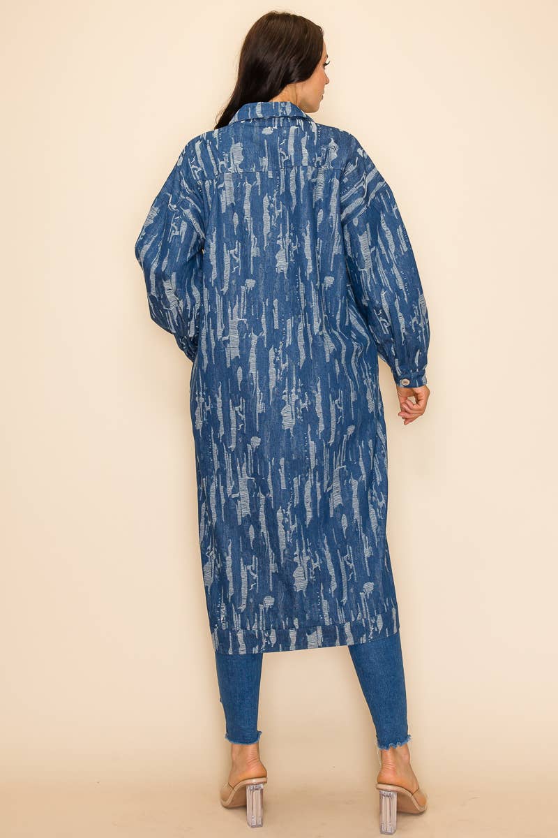 QMP Moda - Wholesale Denim Jacket - Women's - OVERFITTING DENIM JACKET WITH POCKETS   6