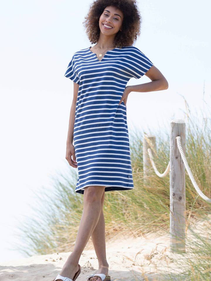 Kite Clothing - Wholesale Shirt - Women's - Alum jersey dress navy stripe