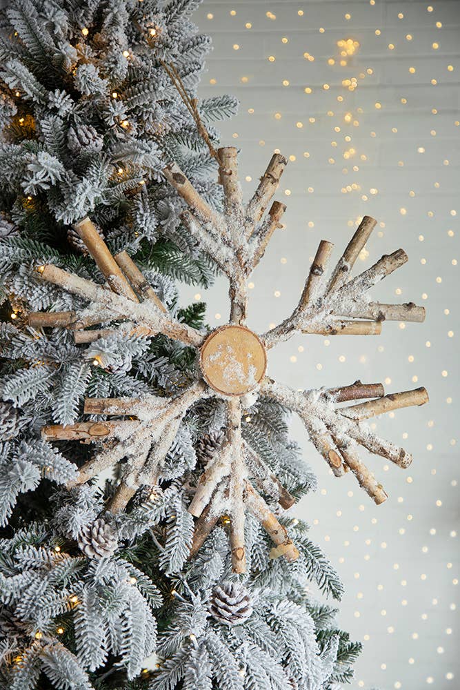 A&B Home Group Inc. - Vente Décoration de Noël - Ornement flocon de neige rustique en bois de 25"2