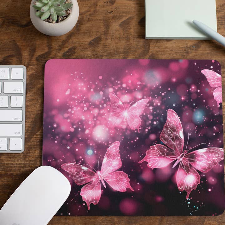 Butterflies Pink | Mouse Pad for wholesale by Corksee