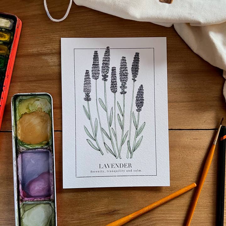 Lavender Mini Print with Meaning for wholesale by Pippin Prints