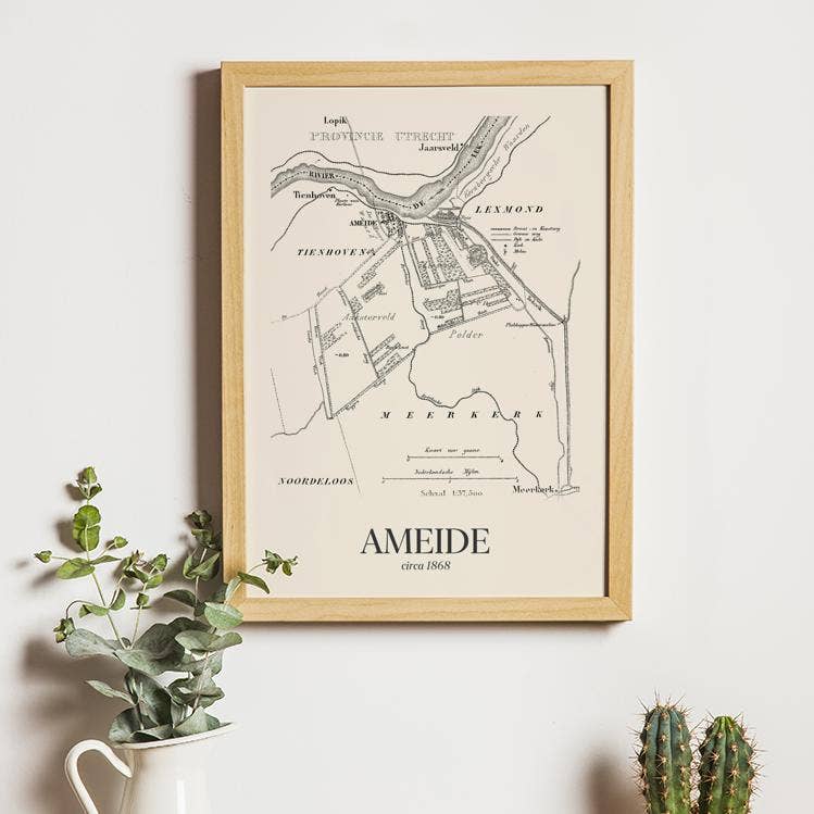 Vintage Stadskaart - Wholesale Map - Vintage style Ameide1