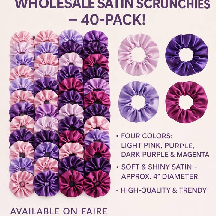 Scrunsies mix dark purple 40 pieces. for wholesale by Kids4trendy