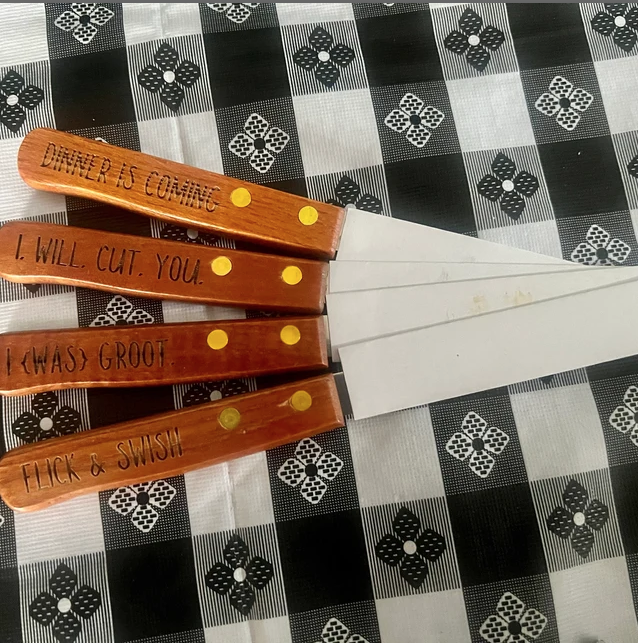 Hazel Grove Customs – Engroshandel Køkkenkniv – Brugerdefineret indgraveret kniv, indgraveret bøfkniv, personlig St1