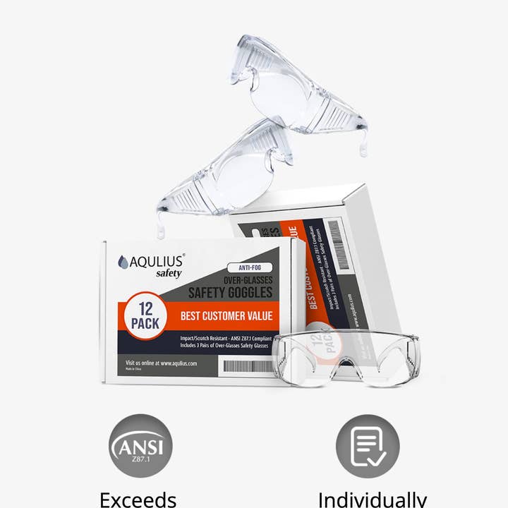 Aqulius – wholesale Glasögon - Unisex – Över glasögonen Säkerhetsglasögon - Anti-Fog ANSI Z87.13