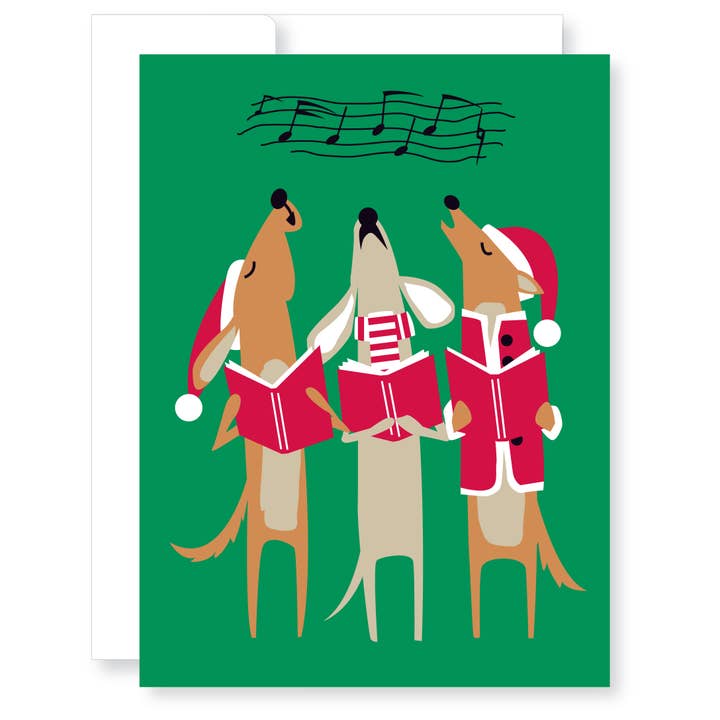 Happy Howl-idays Christmas Greeting Card for wholesale by GreatArrow Graphics