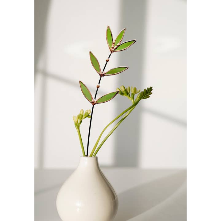 Samara Designs Studio – Großhandel Künstliche Blumen – Grüner Buntglas-Wildblumenzweig1