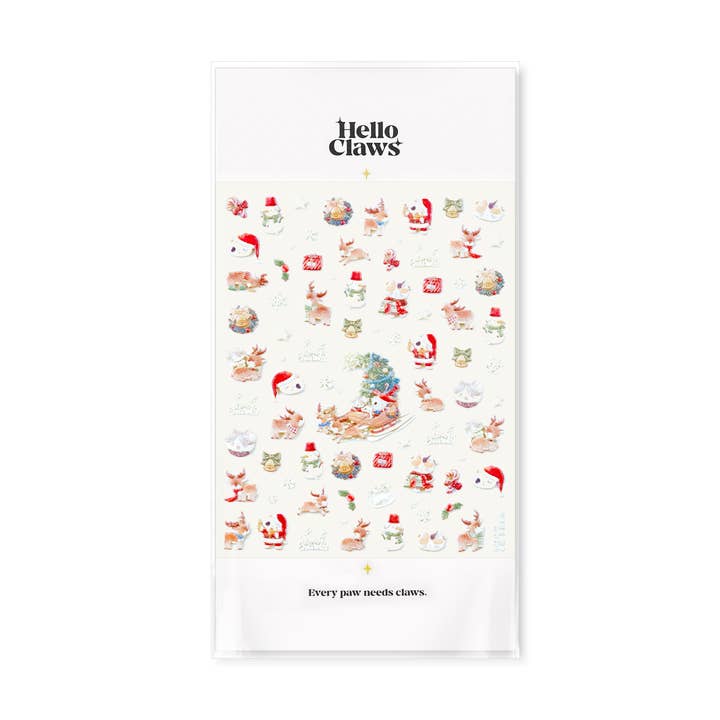 Hallo Krallen | Weihnachts-Kätzchen Nageldeko-Aufkleber für den Großhandel von LULUFUNSTUDIO