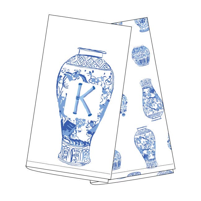 8 Oak Lane – Engroshandel Viskestykke – Ginger Jar Initial køkkenhåndklædesæt8