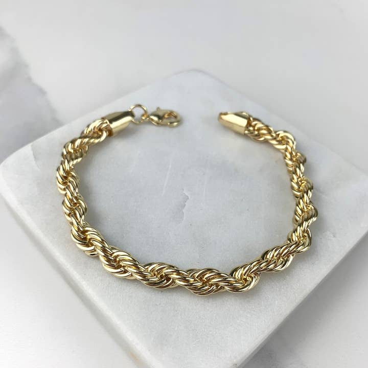 DIJU Jewelry - Wholesale Link & Chain Necklace - 18k Gold Filled 7mm Thickness Rope Link Chain Chokers Wholes2