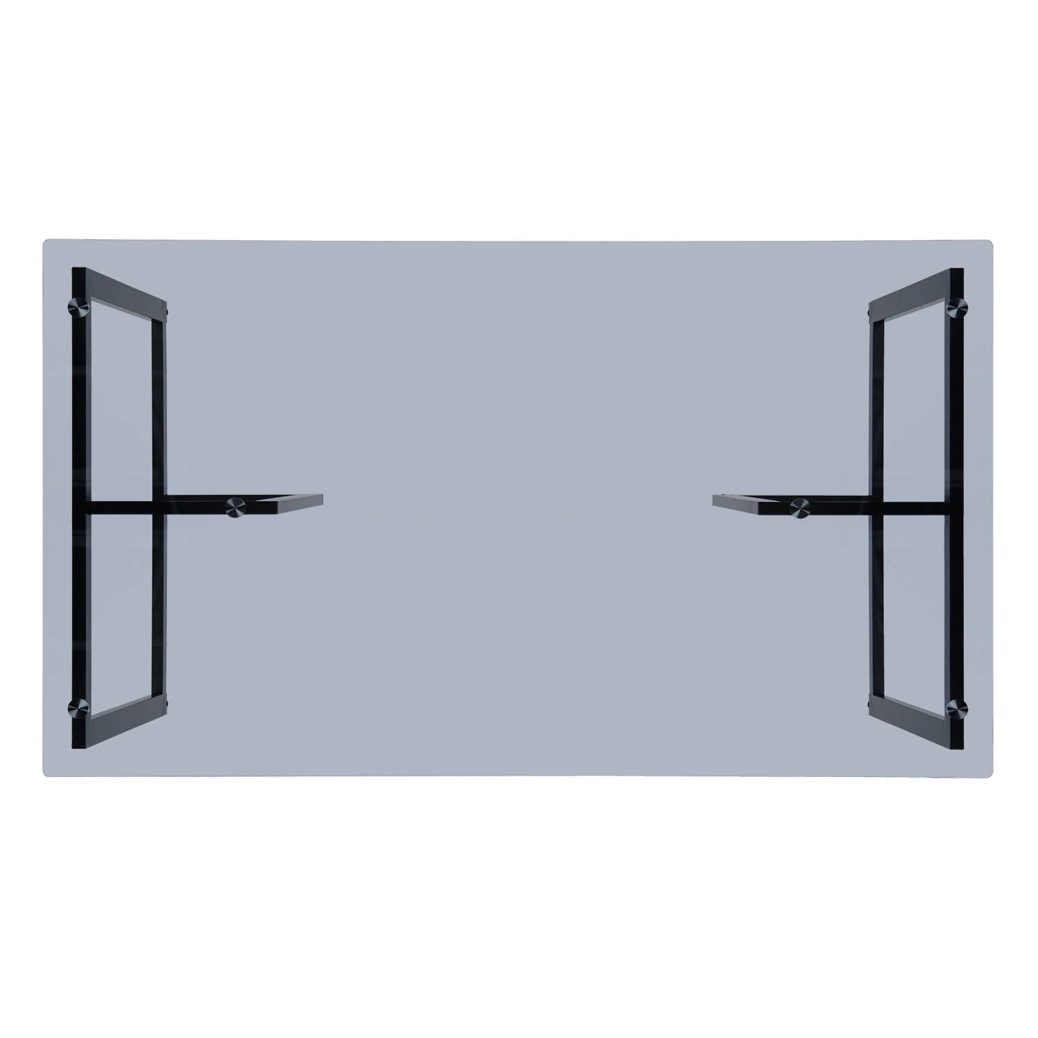 39F Inc. - Wholesale Side Table - SLIP Modern 55in Glass Dining Table With Metal Frame6