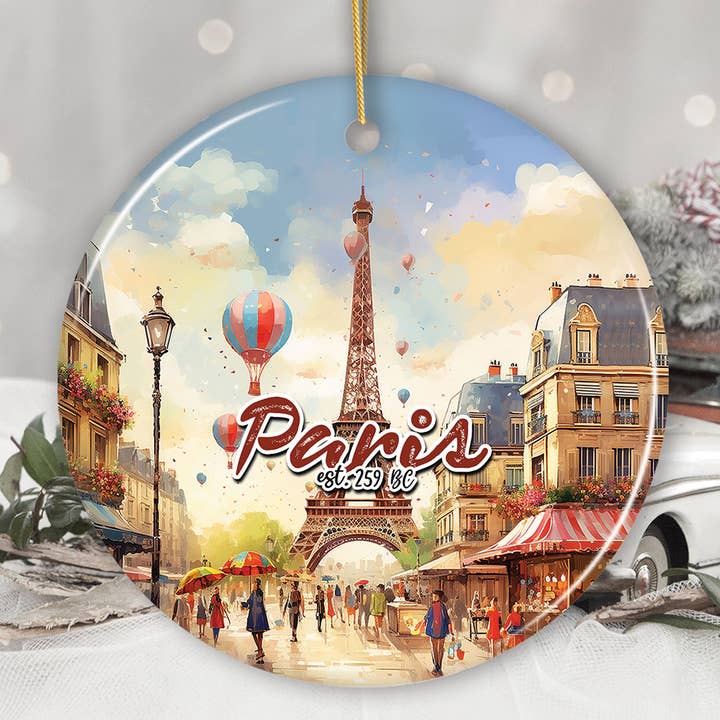 OrnamentallyYou – wholesale Prydnad – Elegant akvarell Eiffeltornet Paris konstverk prydnad