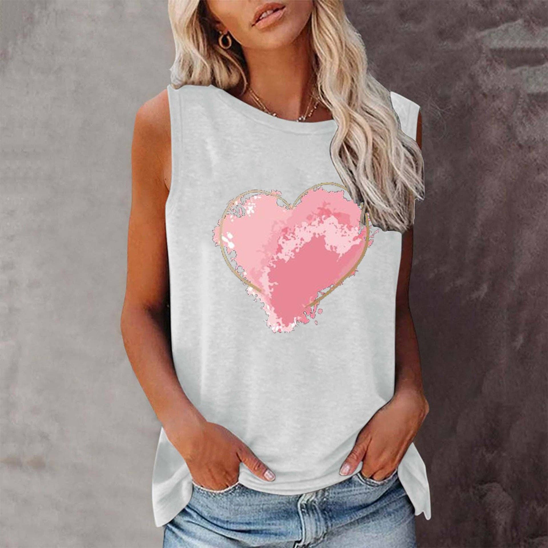 TISANCRE – wholesale Tank top – Women′s – New shirt summer love round neck sleeveless vest6