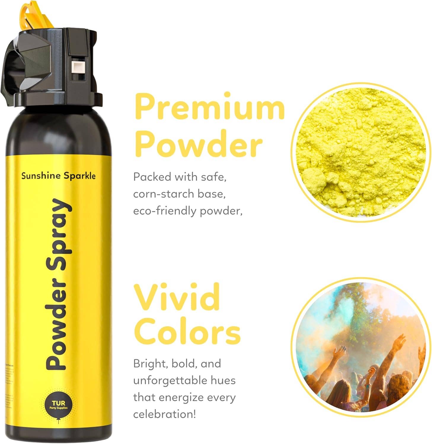 TUR Party Supplies - Wholesale Confetti - Biodegradable Non-Toxic Yellow Spray Powder3